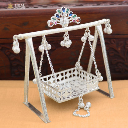 925 Sterling silver Bal Gopala jhula, little Krishna swing, child Krishna palana article art874