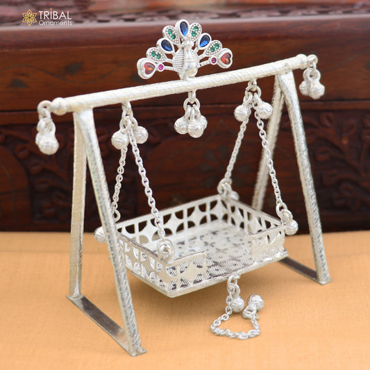925 Sterling silver Bal Gopala jhula, little Krishna swing, child Krishna palana article art874