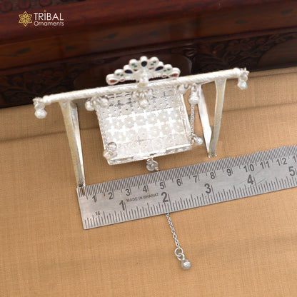925 Sterling silver Bal Gopala jhula, little Krishna swing, child Krishna palana article art874