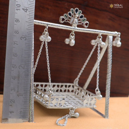 925 Sterling silver Bal Gopala jhula, little Krishna swing, child Krishna palana article art874