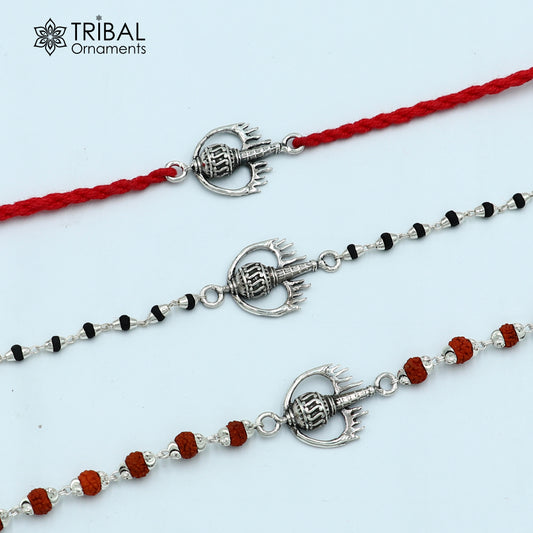 925 sterling silver Hanuman weapon / gota Rakhi bracelet rk409