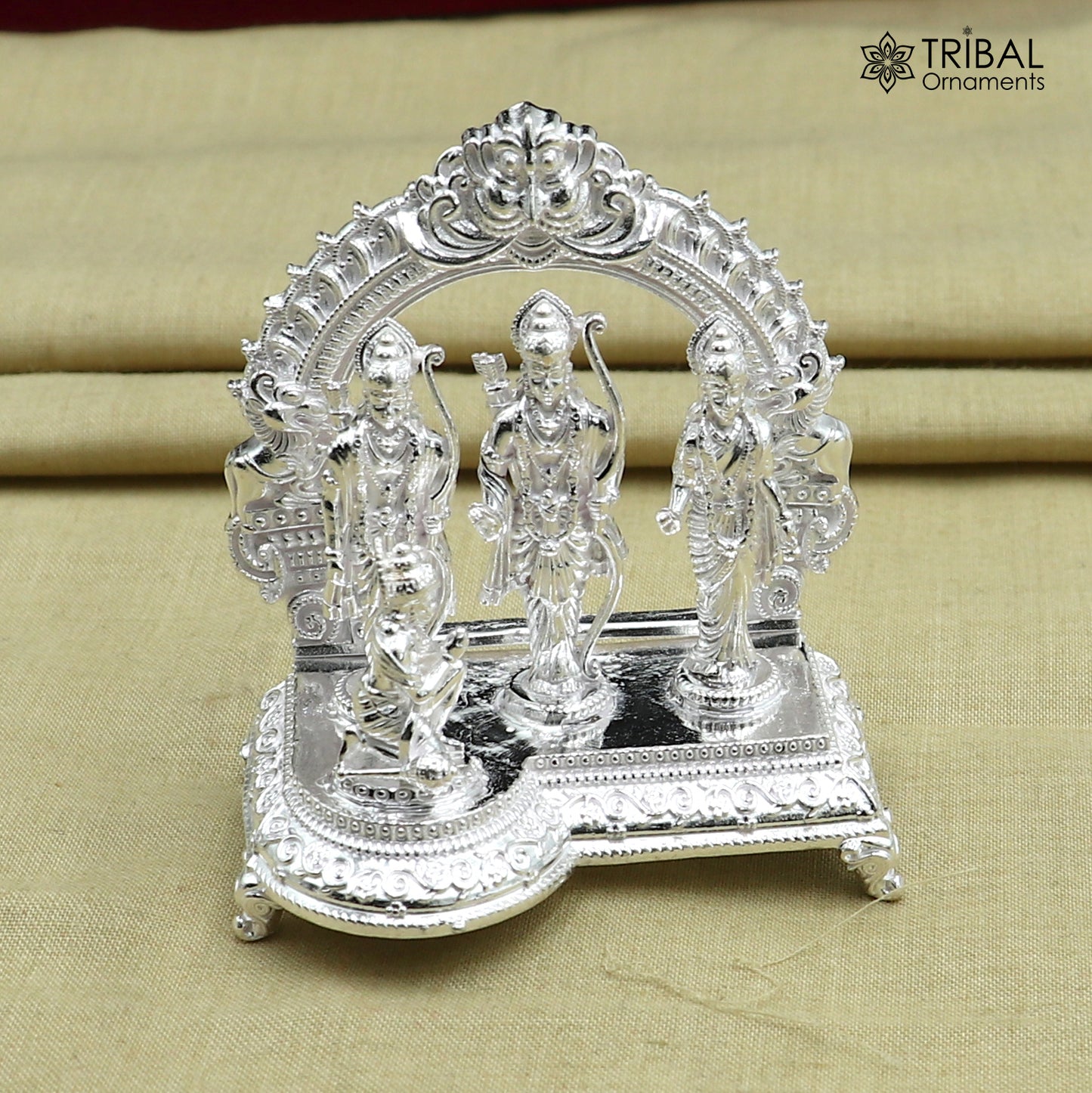 925 Sterling silver Lord Shree Ram family with hanuman ji Statue figurine, puja articles decorative gift art837