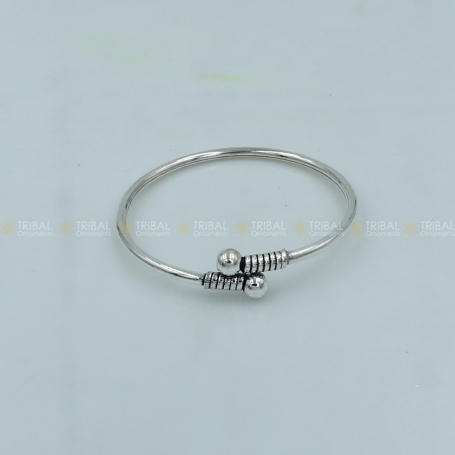 925 sterling silver handmade ball design stylish kada bangle bracelet tribal jewelry nsk876