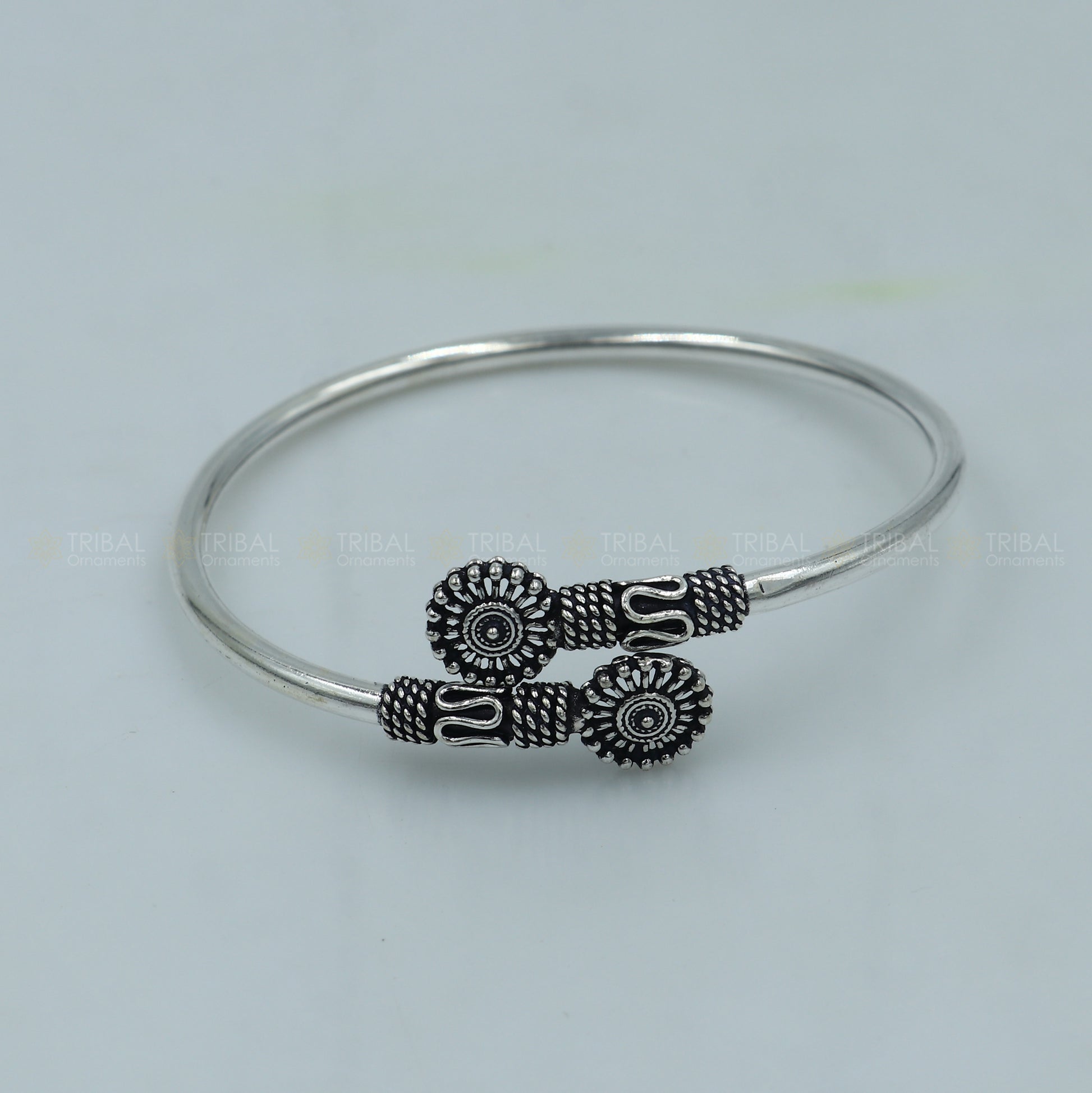 925 sterling silver handmade vintage design stylish kada bangle bracelet tribal jewelry nsk879 - TRIBAL ORNAMENTS