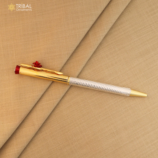 925 Sterling silver work writing ball pen, best silver gifting article from india art841