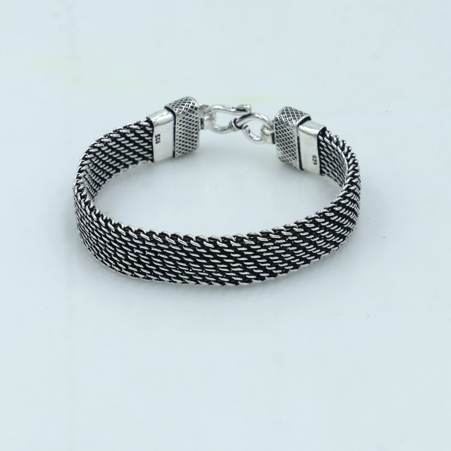 925 Sterling silver handmade solid men's vintage design chain bracelet flexible bracelet unisex jewelry from india  sbr754