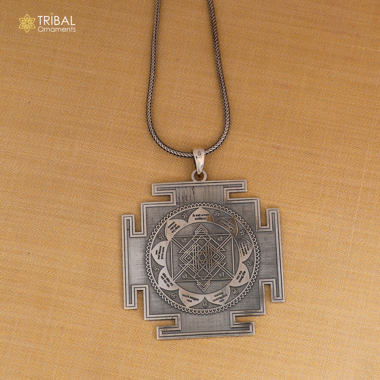 925 sterling silver Narsimha Yantra Silver Pendant with chain tribal jewellery nsp1091