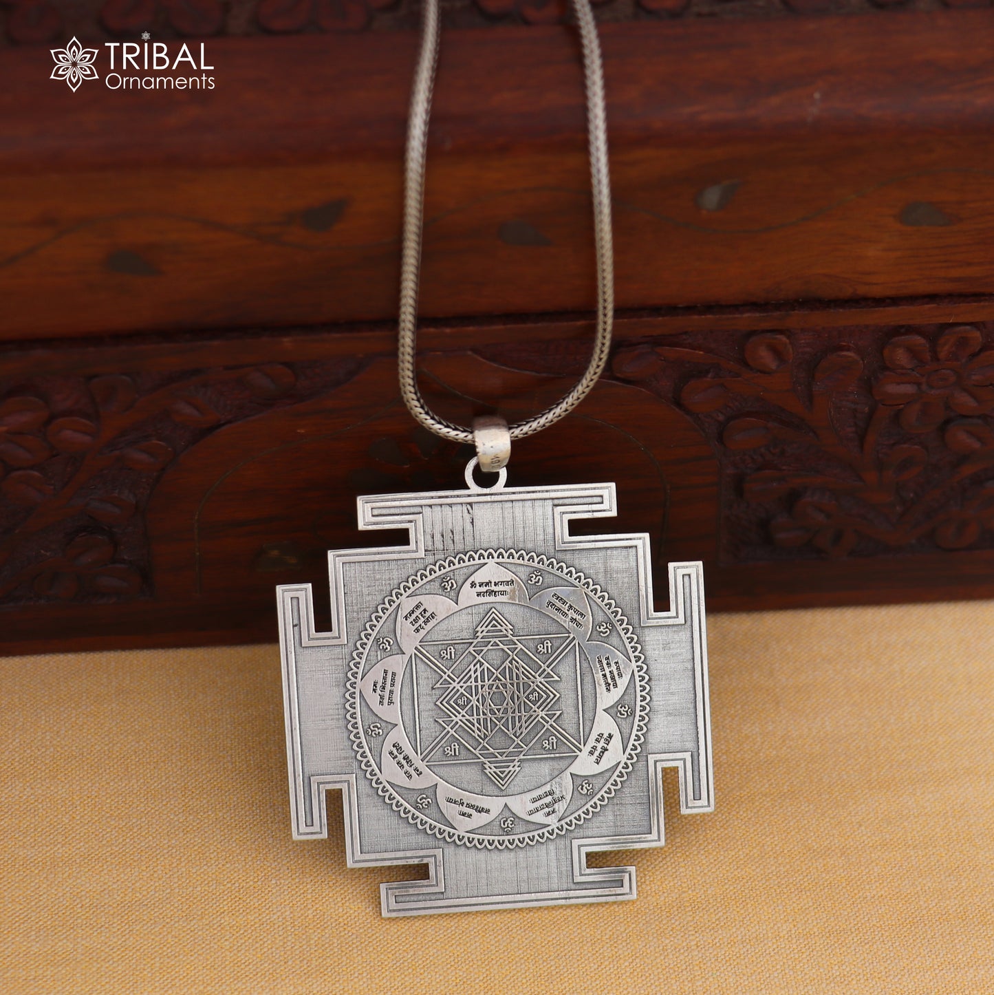 925 sterling silver Narsimha Yantra Silver Pendant with chain tribal jewellery nsp1091