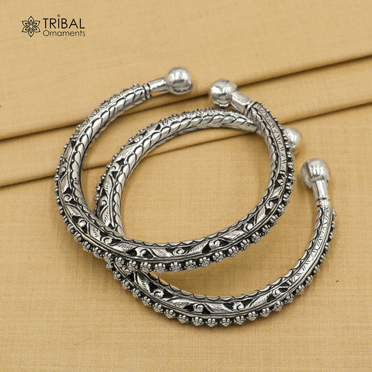 925 sterling silver vintage ethnic  chitai work customized foot ankle kada bracelet jewelry nsfk148