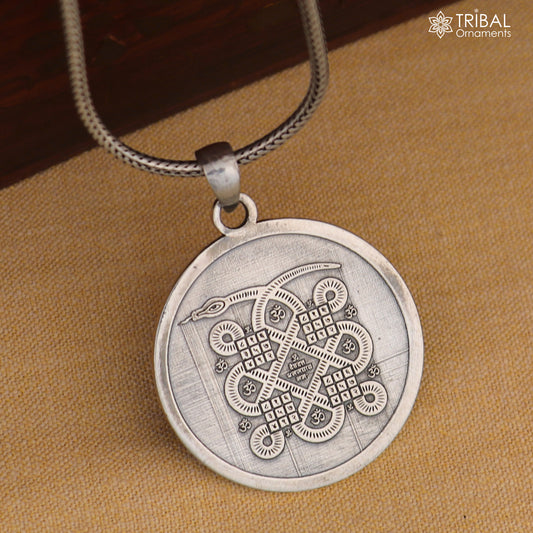 925 sterling silver kalsarp yogh Yantra Pendant with chain tribal jewellery nsp1092