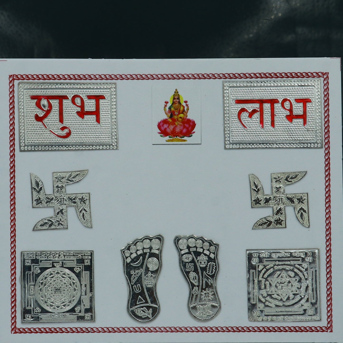 925 sterling silver combo diwali pooja set su1323 - TRIBAL ORNAMENTS