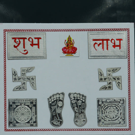 925 sterling silver combo diwali pooja set su1323 - TRIBAL ORNAMENTS