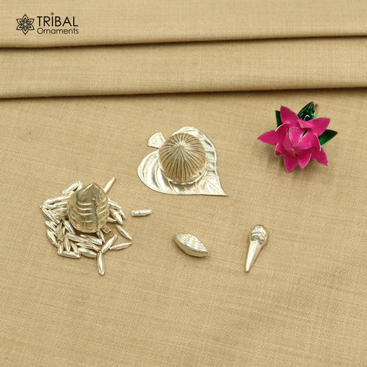 925 sterling Silver Pooja Accessories |Supari| Paan leaves | Rice | Cloves | Coconut | Cardamom| Flower for puja or worshipping su1378