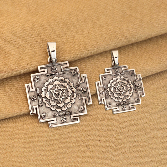 925 sterling silver Divine Baglamukhi Maha Yantram Silver Pendant Energetic Kavacham pendant  nsp1042