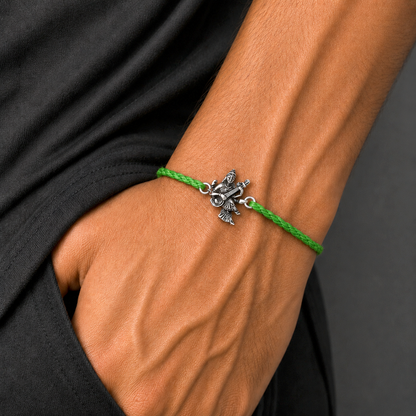 925 Sterling silver Lord Sarashwati maa with veena design thread rakhi bracelet rk331