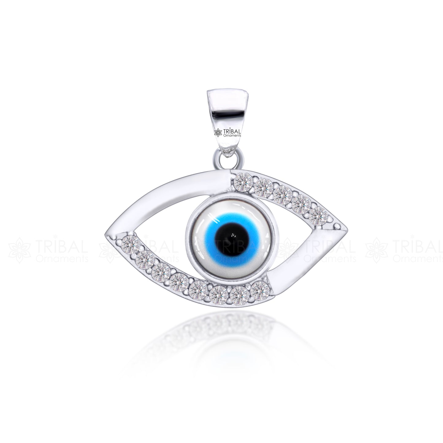 925 sterling silver evil eyes pendant with CZ stone nsp789