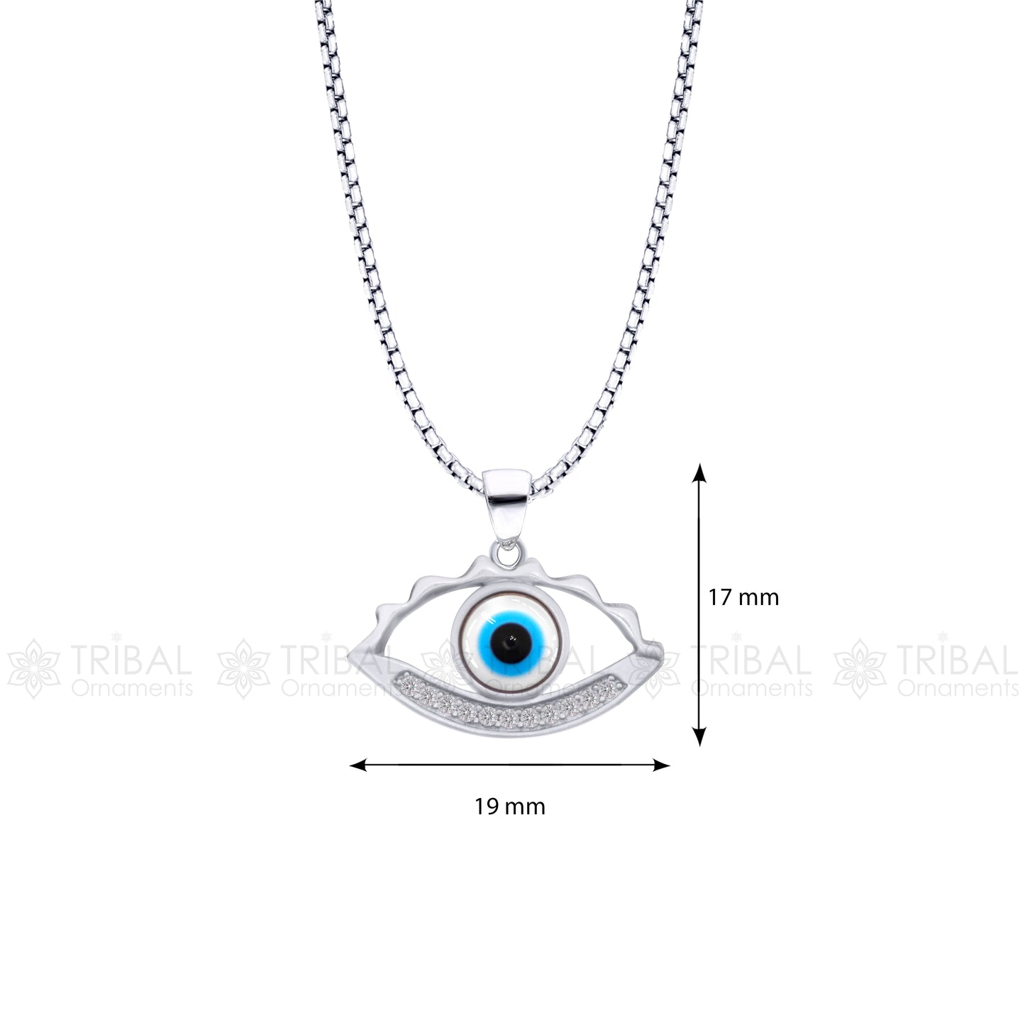 925 sterling silver evil eyes pendant with CZ stone nsp791