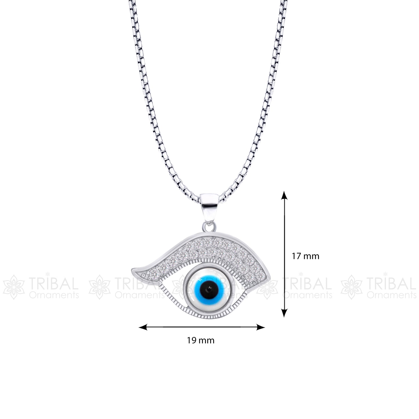 925 sterling silver evil eyes pendant with CZ stone nsp792