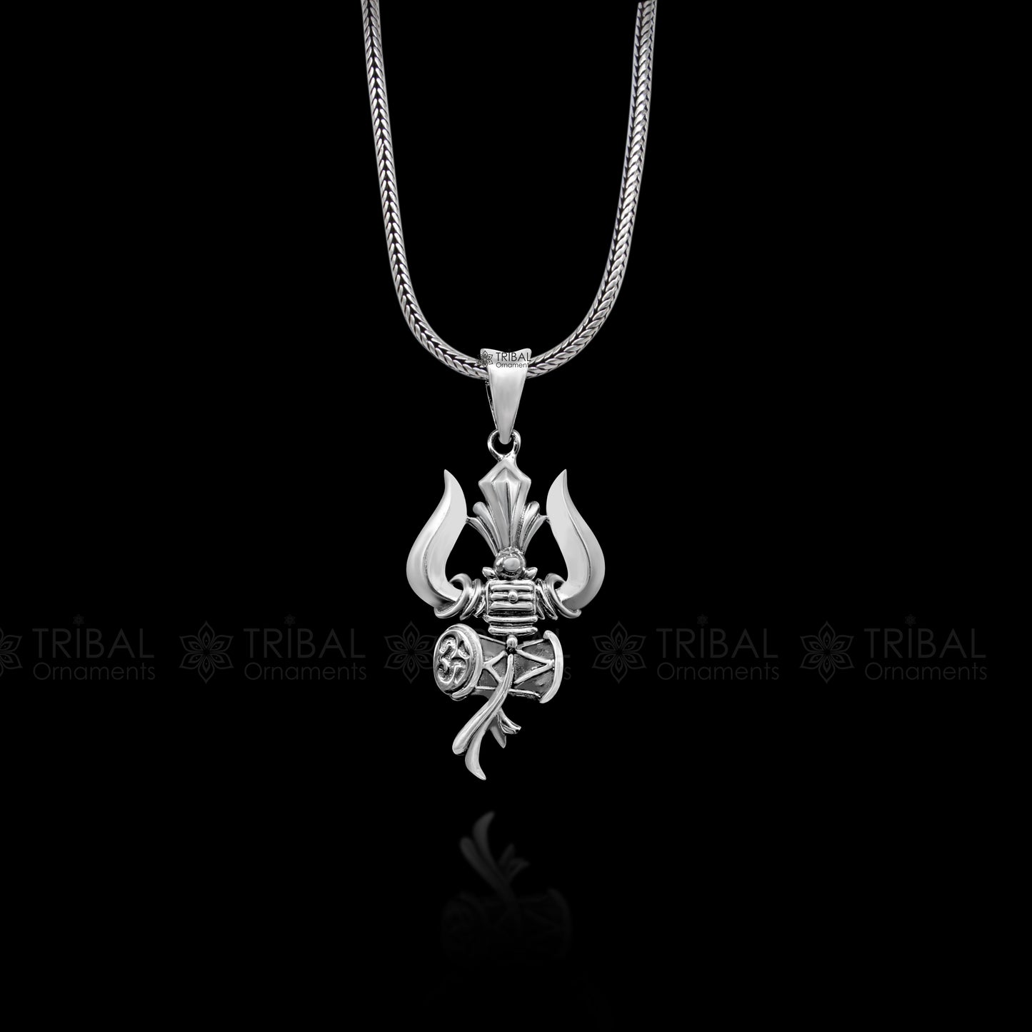 925 sterling silver Lord Shiva trident pendant, amazing vintage design god jewelry nsp787