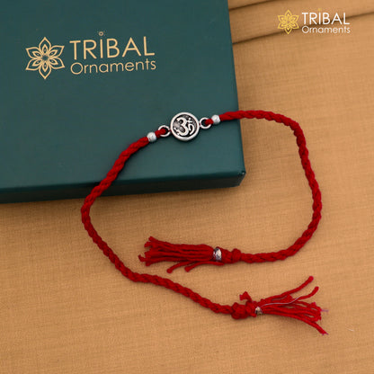 925 sterling silver Divine OM pendant Rakhi bracelet rK420