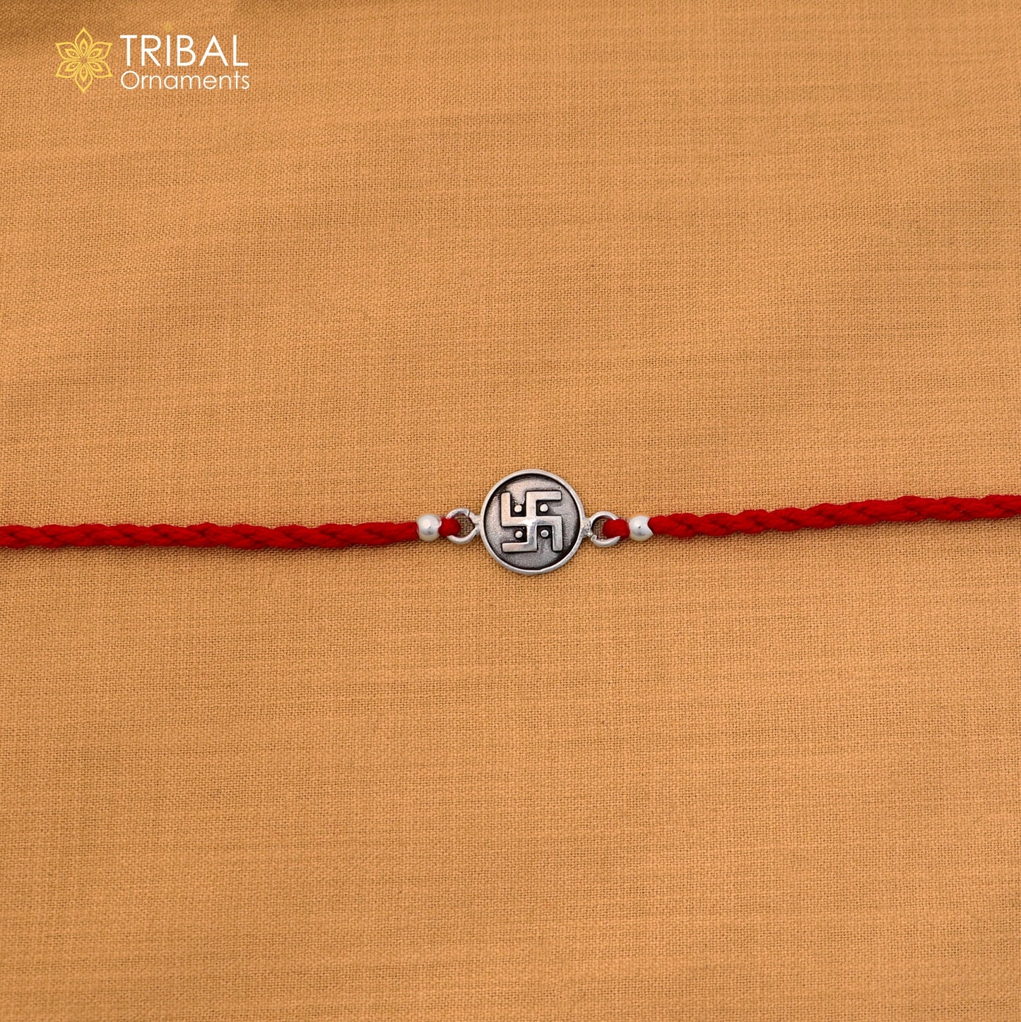 925 sterling silver Divine SWASTIKA pendant Rakhi bracelet rK421