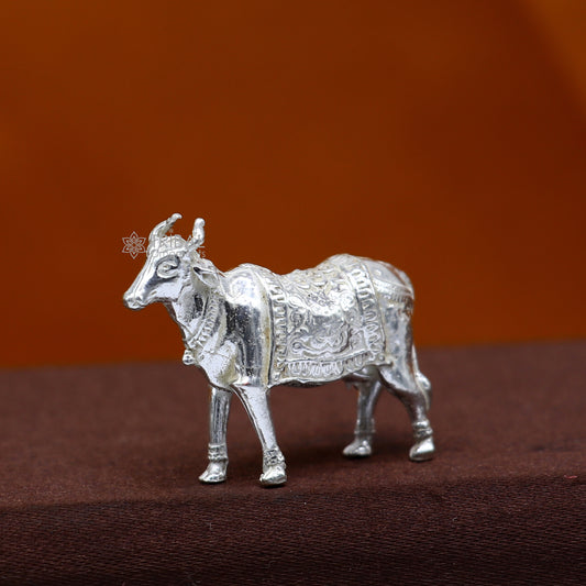 925 sterling silver solid cow for donation or puja su1314