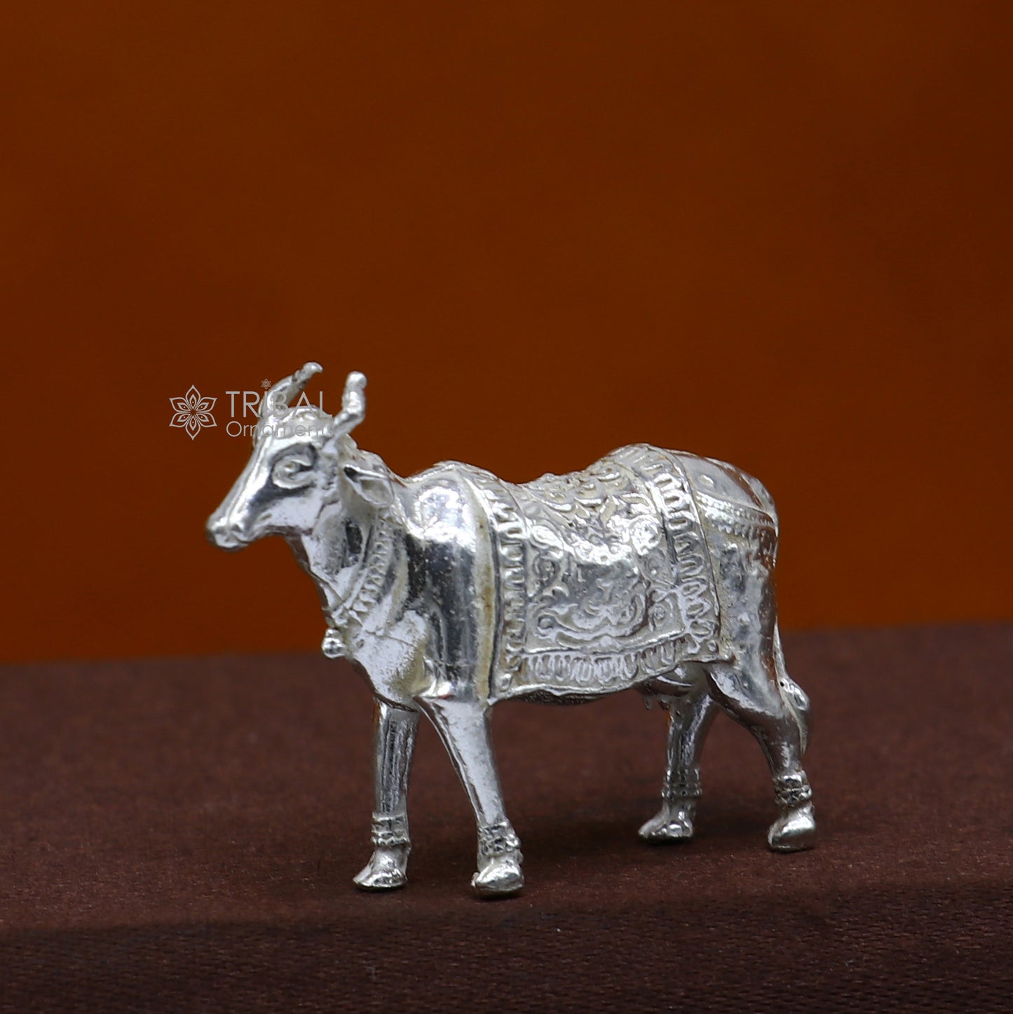 925 sterling silver solid cow for donation or puja su1314