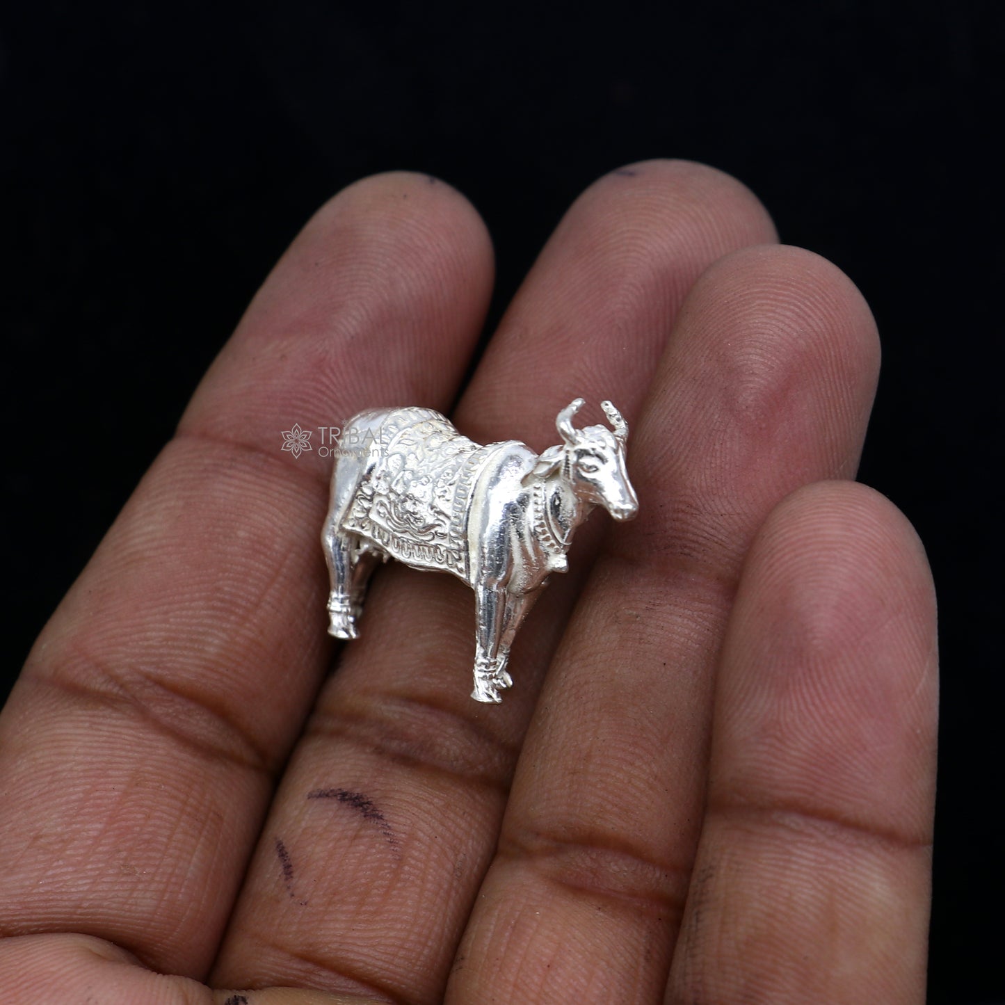 925 sterling silver solid cow for donation or puja su1314