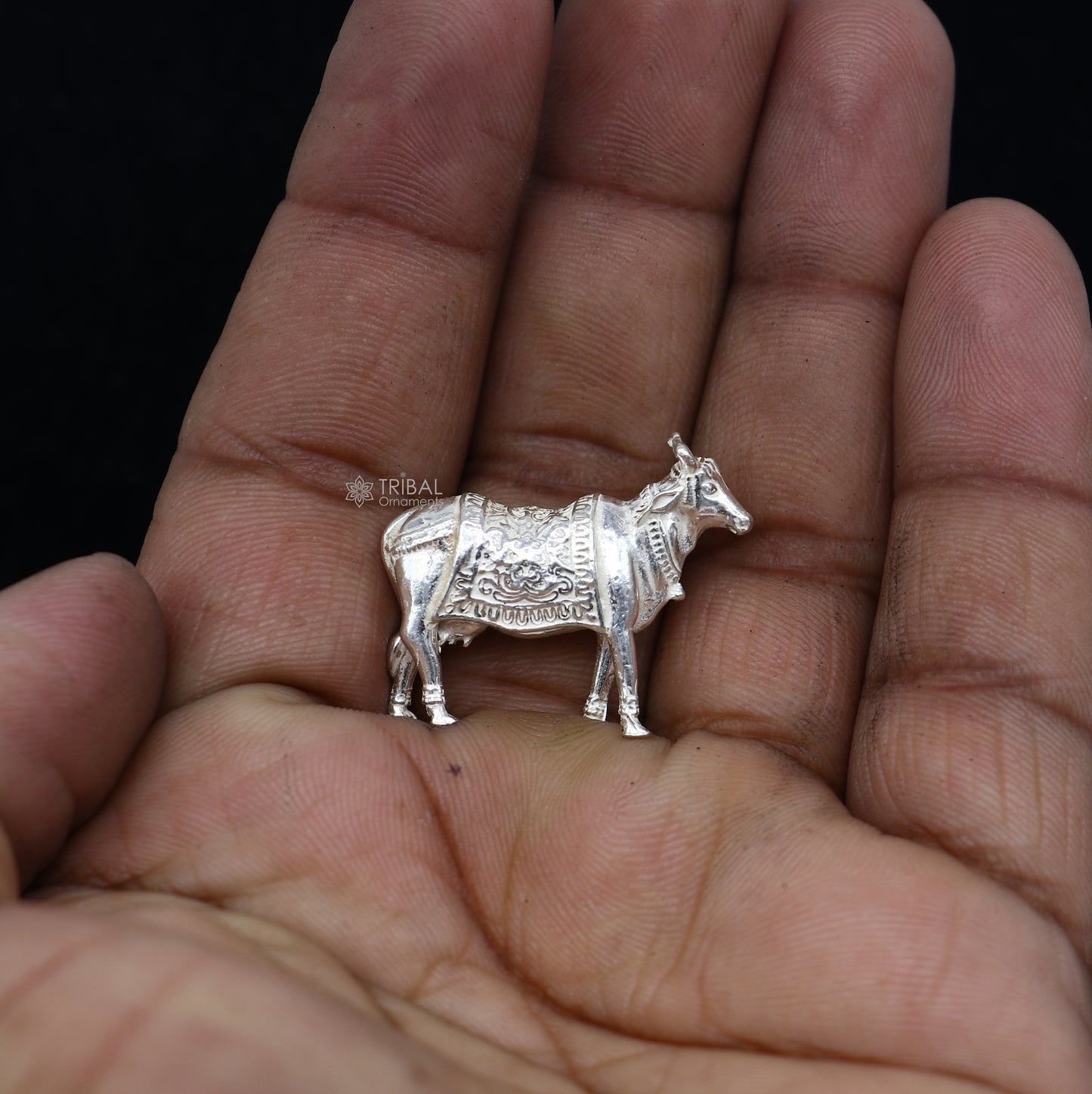 925 sterling silver solid cow for donation or puja su1314