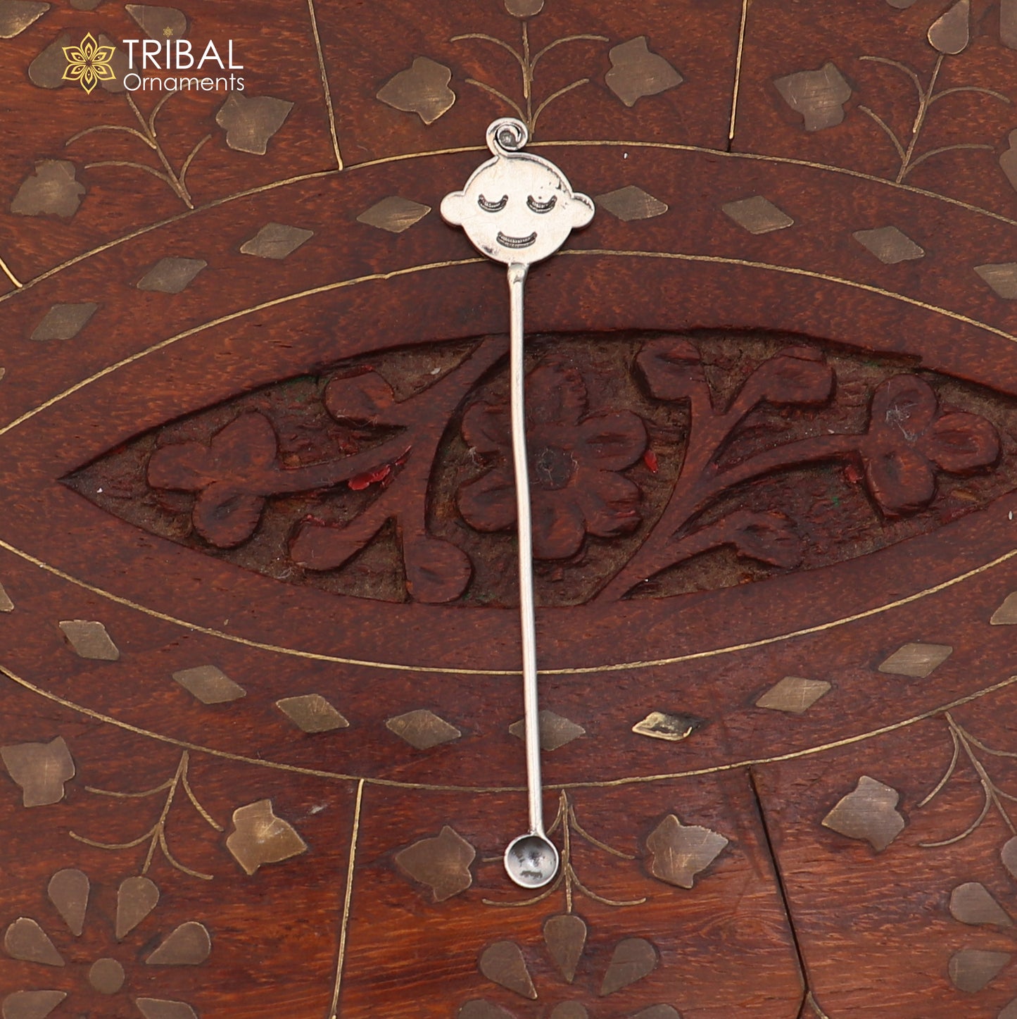925 sterling silver new born baby Annaprashan ceremony Honey stick su1399