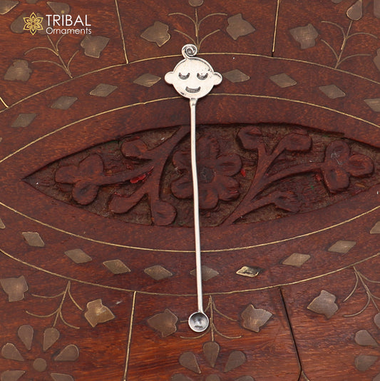 925 sterling silver new born baby Annaprashan ceremony Honey stick su1399