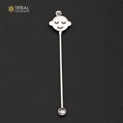 925 sterling silver new born baby Annaprashan ceremony Honey stick su1399
