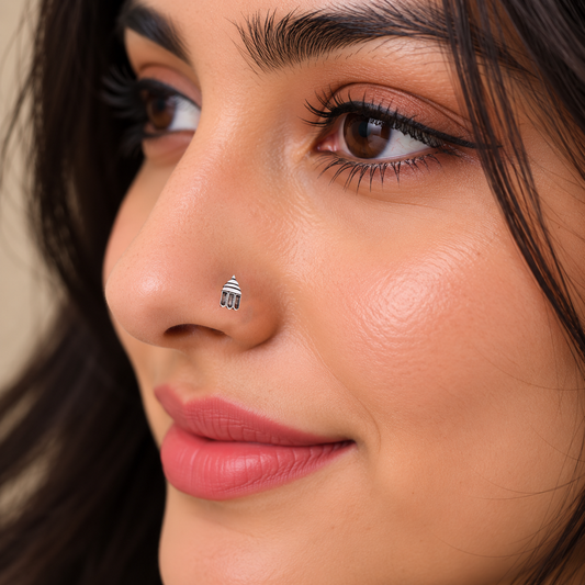 925 sterling silver vintage stylish design nose pin ethnic tribal jewelry np143