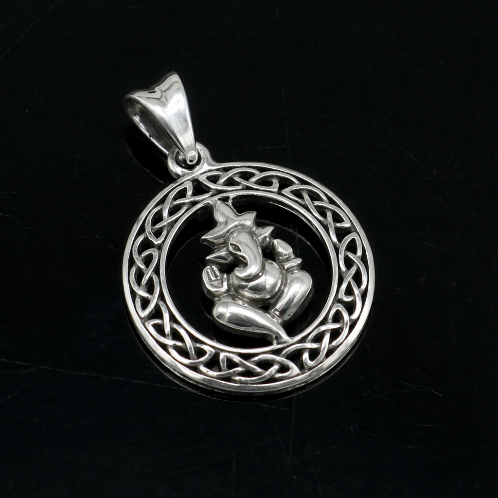 Sterling silver Lord Ganesha pendant by TRIBAL ORNAMENTS, unisex jewelry featuring intricate design and craftsmanship.