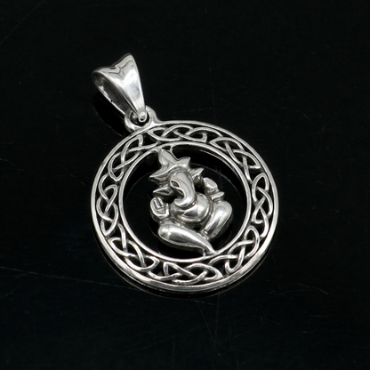 Sterling silver Lord Ganesha pendant by TRIBAL ORNAMENTS, unisex jewelry featuring intricate design and craftsmanship.