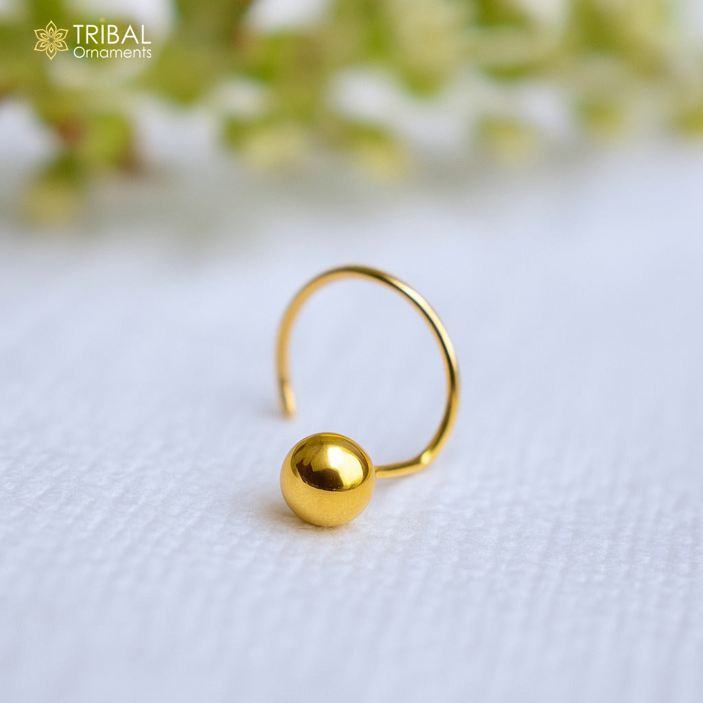 3mm / 4mm 18k Gold Ball Nose Pin Nose Piercing Thin Tiny Nose Stud np117