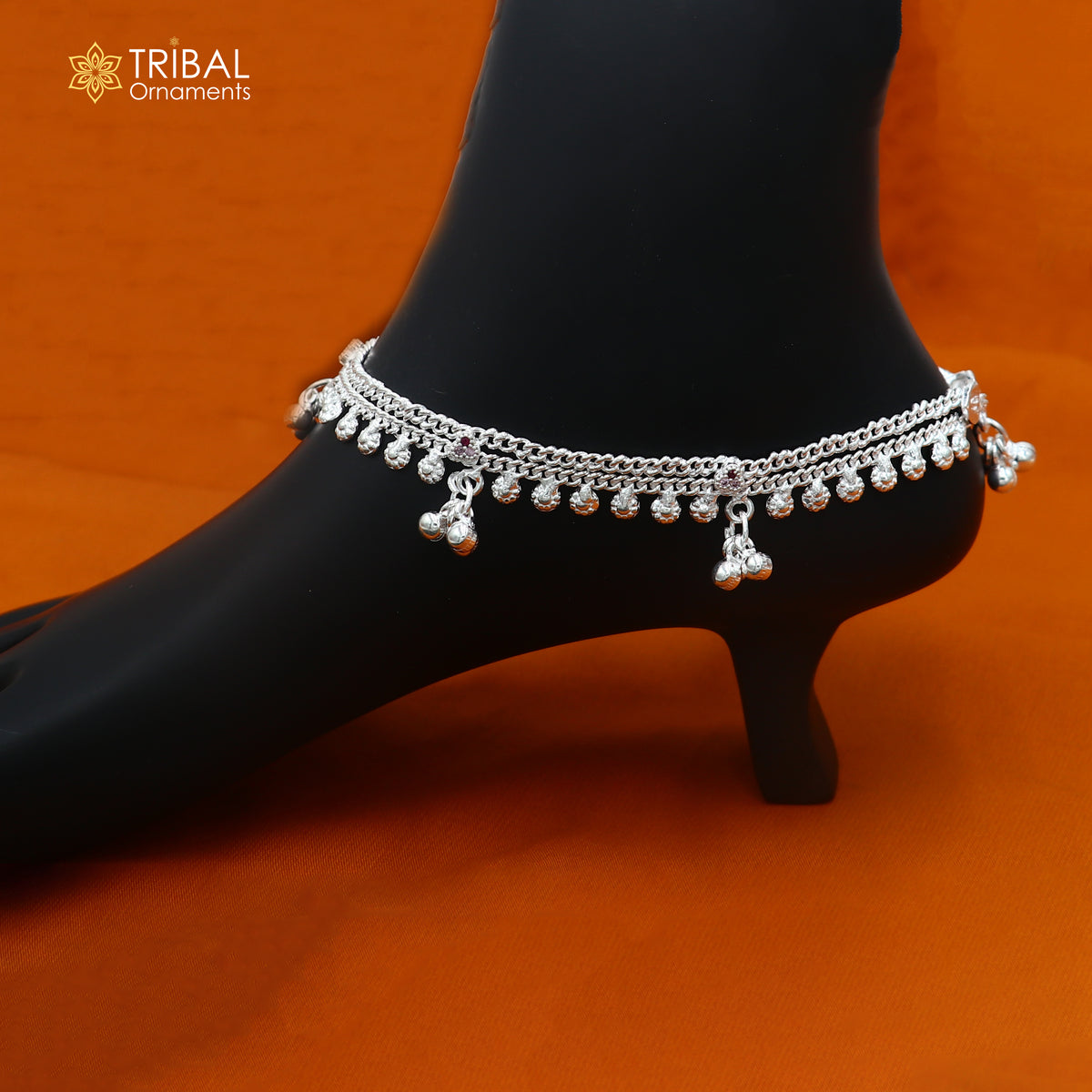925 sterling silver hanging drops ankle bracelet, gifting noisy anklets women's jewelry ank793