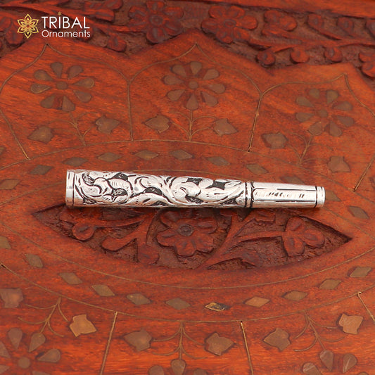 925 sterling silver Naskhi, chitai work hukka pipe vintage style cigarette pipe art819