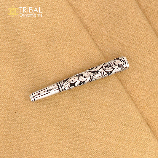 925 sterling silver Naskhi, chitai work hukka pipe vintage style cigarette pipe art819