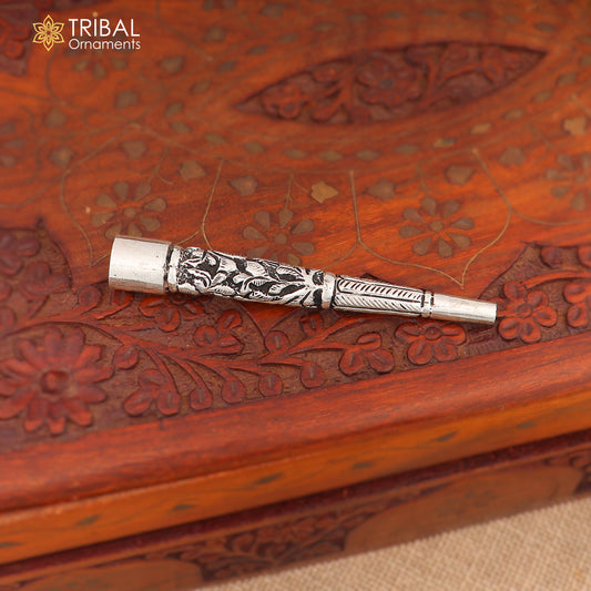 925 sterling silver Naskhi, chitai work hukka pipe vintage style cigarette pipe art820