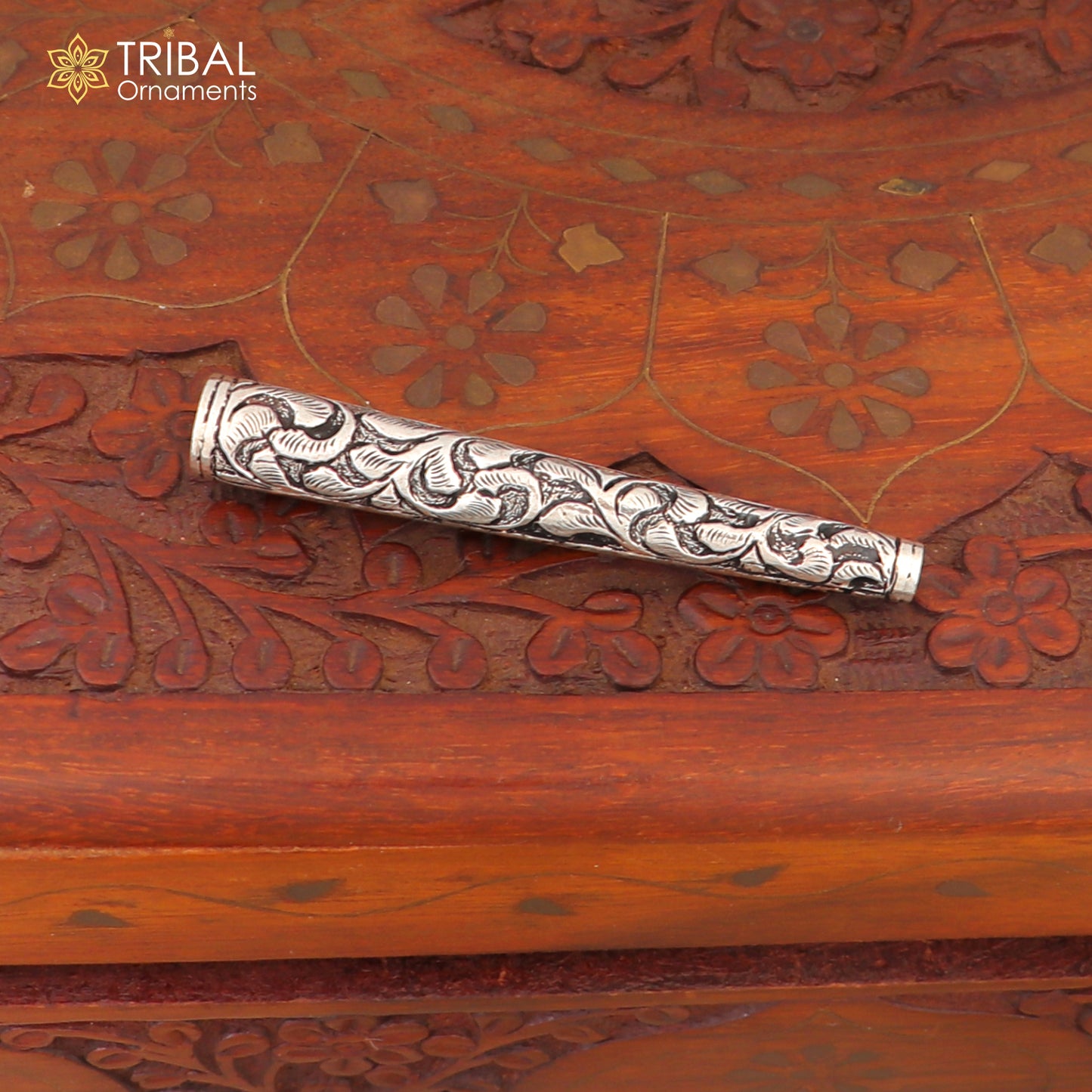 925 sterling silver chitai work flower design hukka pipe vintage style cigarette pipe art827