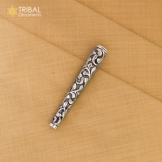 925 sterling silver chitai work flower design hukka pipe vintage style cigarette pipe art827