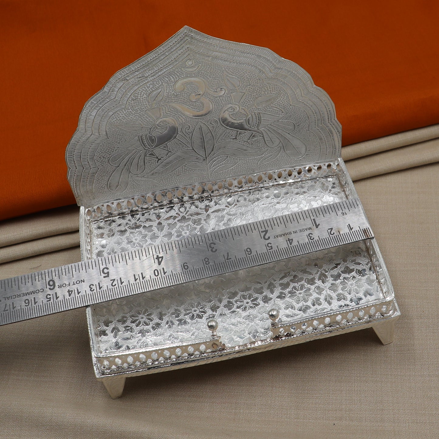 925 sterling silver God throne, God statue's stand chair singhasan, temple art puja chouki article art857