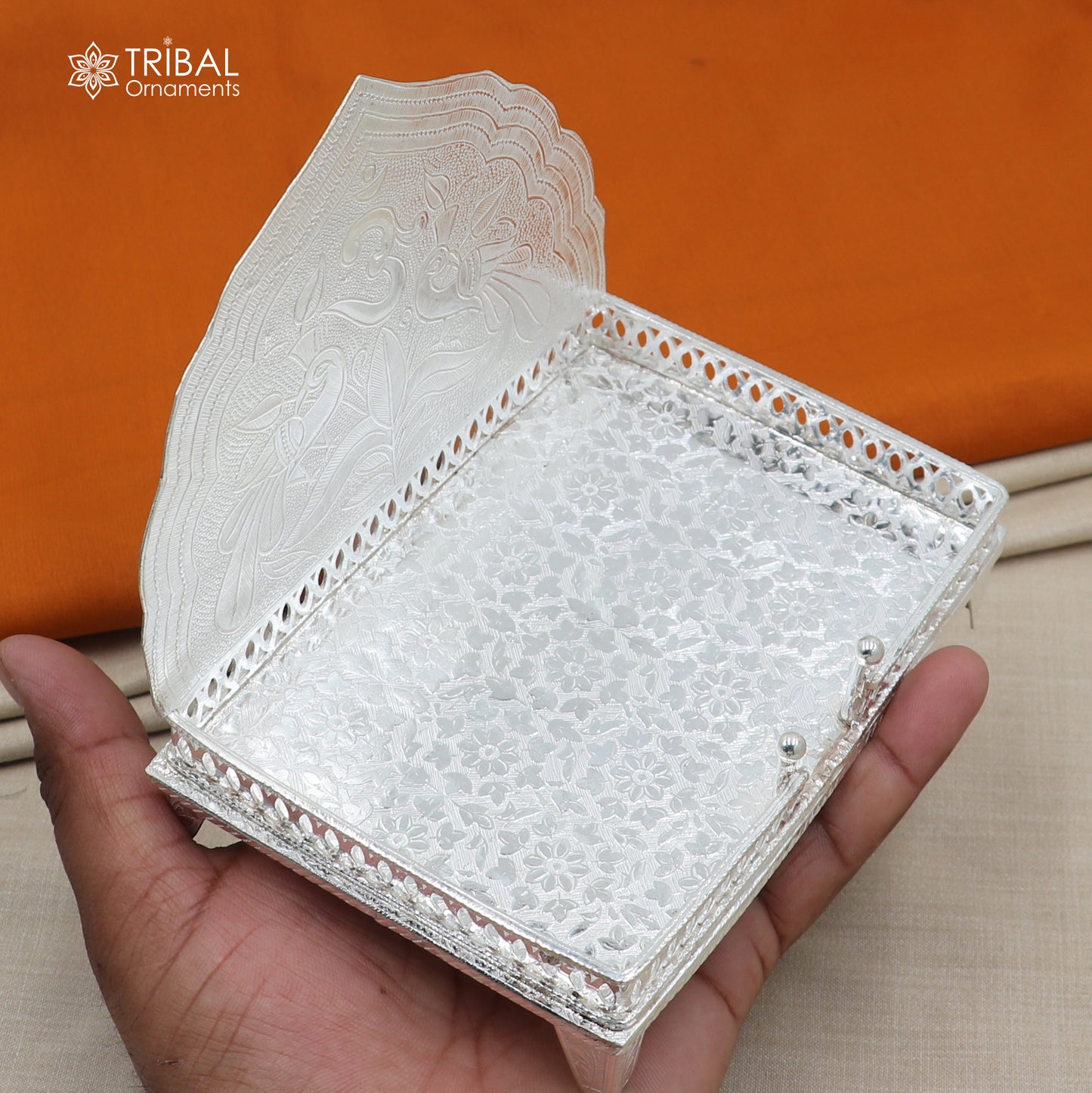 925 sterling silver God throne, God statue's stand chair singhasan, temple art puja chouki article art857