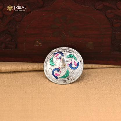 925 sterling silver enamel work Firki or Lattu toy for your baby Krishna idols article art878