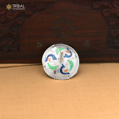 925 sterling silver enamel work Firki or Lattu toy for your baby Krishna idols article art879