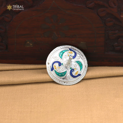 925 sterling silver enamel work Firki or Lattu toy for your baby Krishna idols article art880