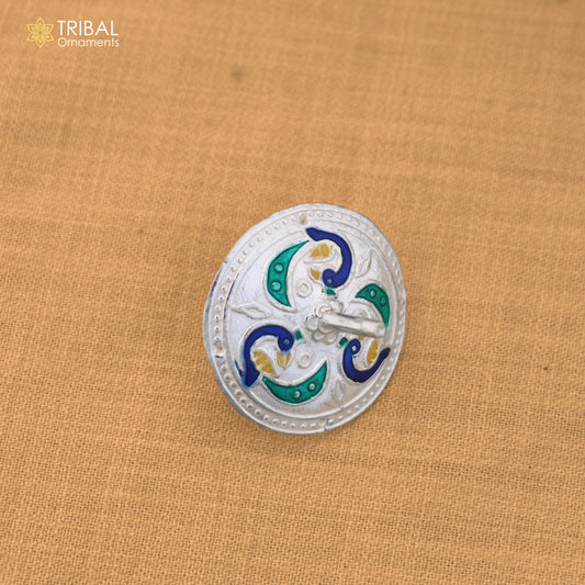 925 sterling silver enamel work Firki or Lattu toy for your baby Krishna idols article art880
