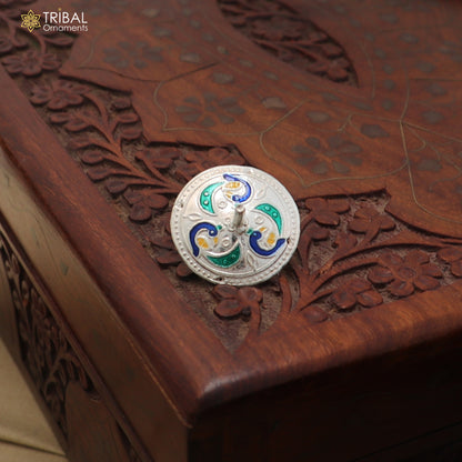 925 sterling silver enamel work Firki or Lattu toy for your baby Krishna idols article art880