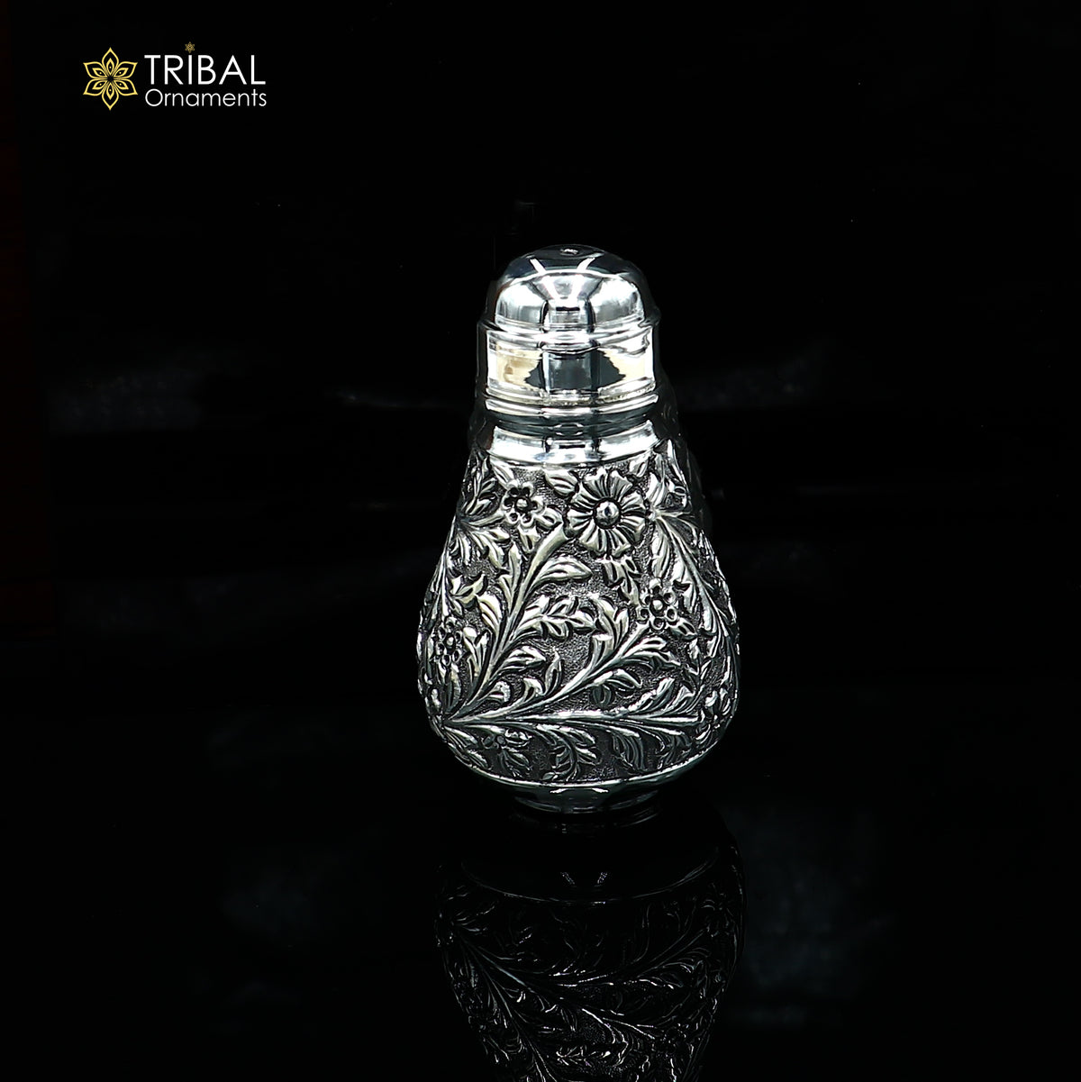 925 sterling silver nakshi work Salt and pepper shakers kitchen utensils art894